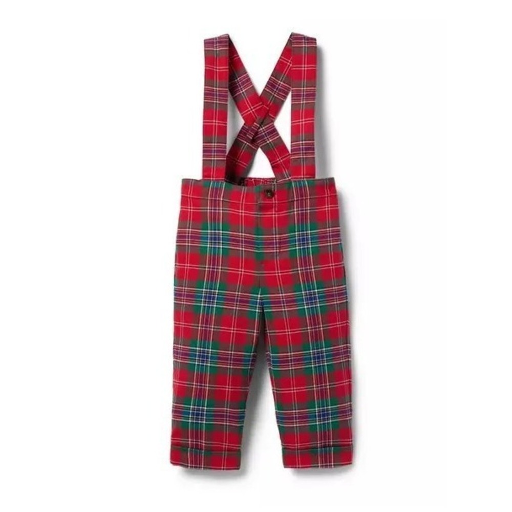 Janie and Jack Baby Tartan Suspender Pant Size 6 to 12 Months